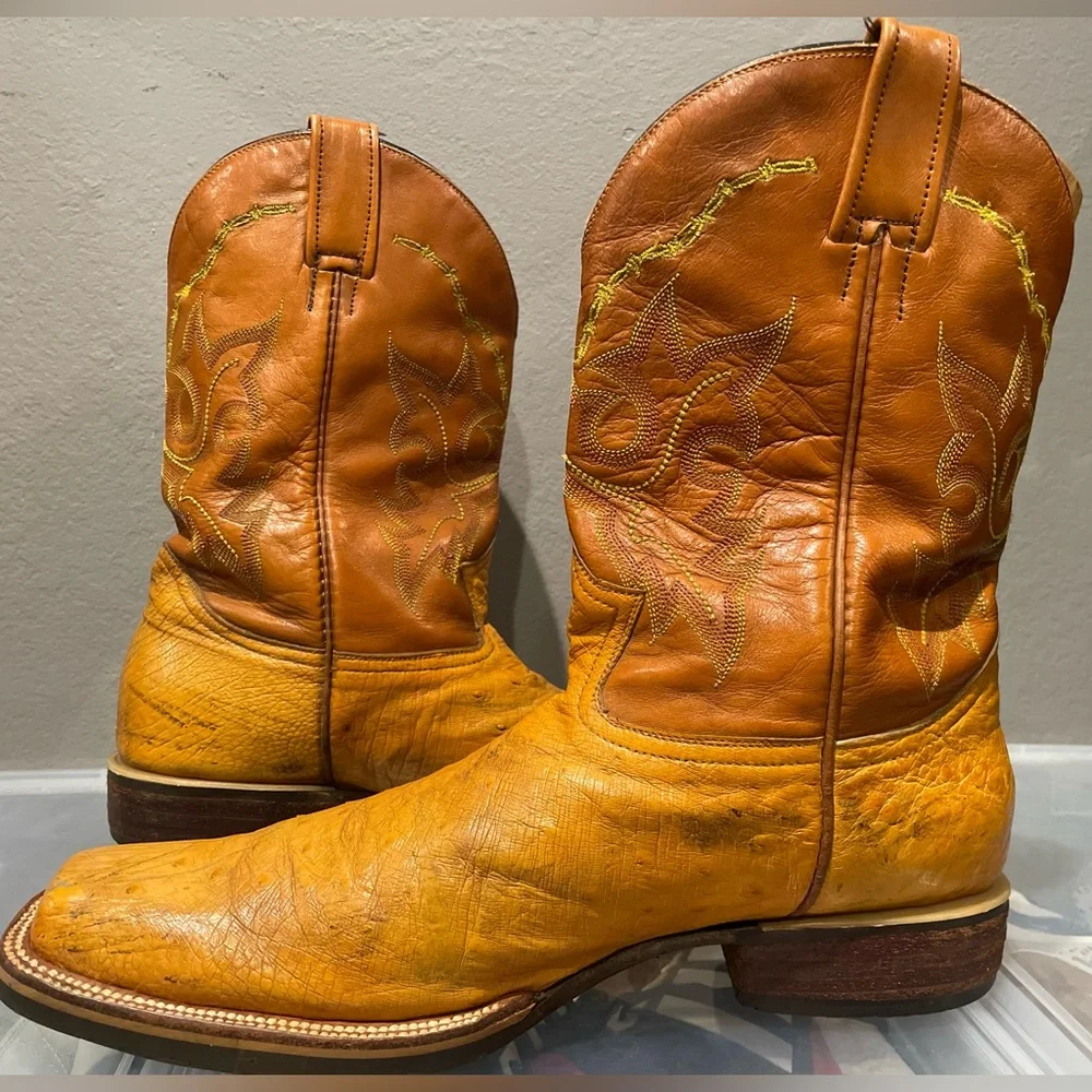 Vintage La Grange Ostrich Boots 10 1/2 - Picture 5 of 15